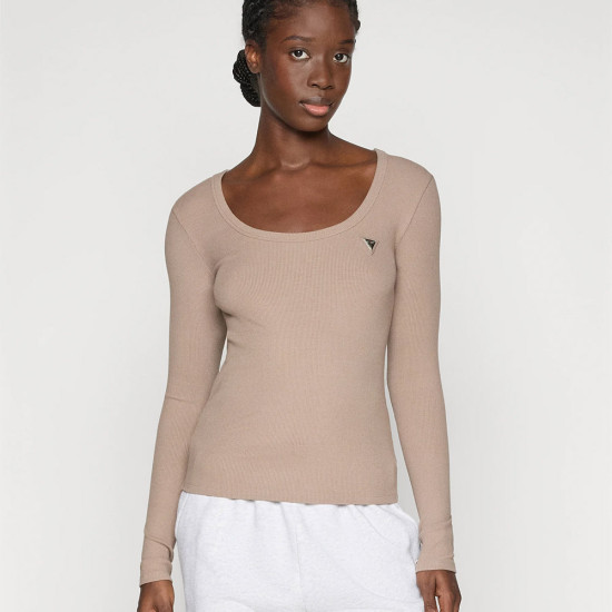 Guess Γυναικεία μακρυμάνικη μπλούζα Colette Long Sleeved Rib Top
